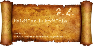 Halász Lukrécia névjegykártya