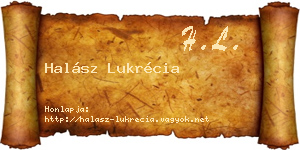 Halász Lukrécia névjegykártya