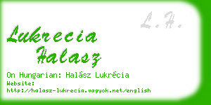 lukrecia halasz business card